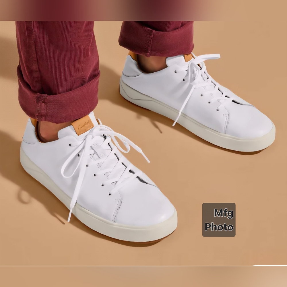 Olukai Lae‘ahi Lī ‘Ili Leather Sneakers, Mens 13